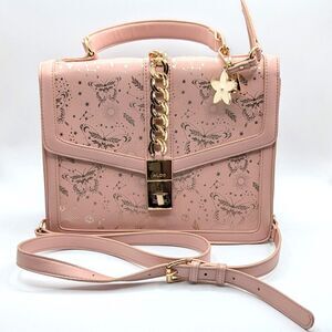 ALDO Pink Faux Leather w/ Butterfly Print & Chain Strap Crossbody Purse